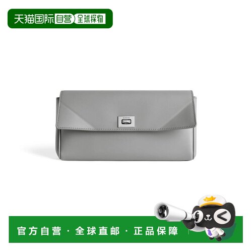 自营欧洲直邮Balenciaga巴黎世家 Rodeo女士云灰色小牛皮logo标识