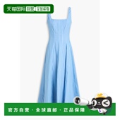 香港直邮Staud 女士 Wells 1h可退 条纹棉混纺中长连衣裙 R24P210