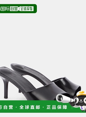 1h可退 香港直邮Jacquemus 女士 Cubisto 皮质凉拖 black黑色 舒