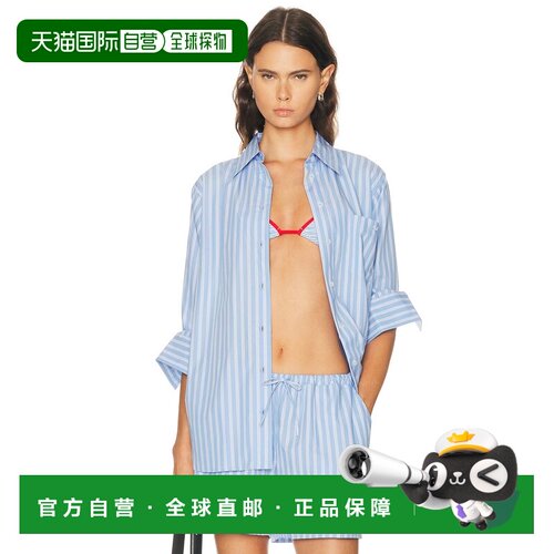 香港直邮HUNZA G 女士 条纹上衣 ESSENTIAL blue蓝色 舒适时尚