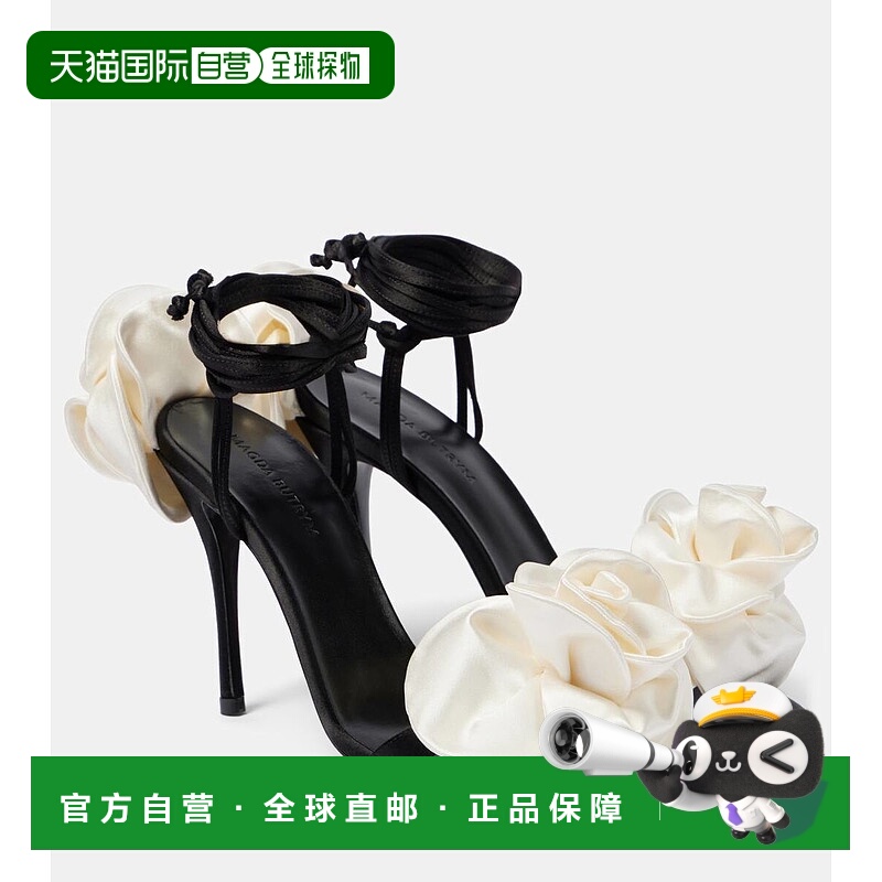 香港直邮magda butrym 女士 105 花朵装饰绸缎凉鞋高跟女鞋