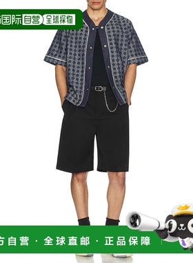 1h可退 香港直邮AMIRI 男士 MA Quad 牛仔棒球衬衫 AMDNIR1042