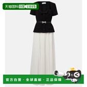 Portrait 女士 束带褶裥雪纺长款 香港直邮Self 连衣裙长裙女装