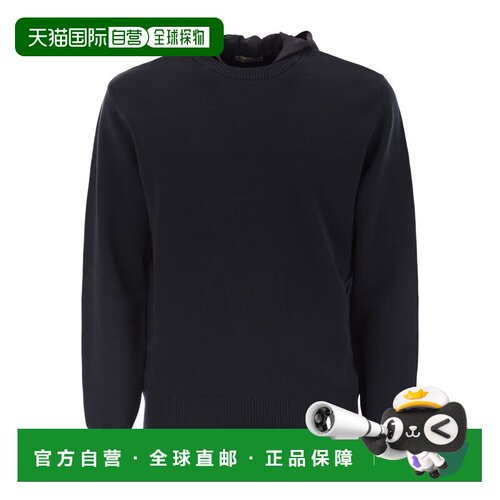1h可退 香港直邮HERNO 男士卫衣 MG00027UR9201 AW2025 黑色 连帽