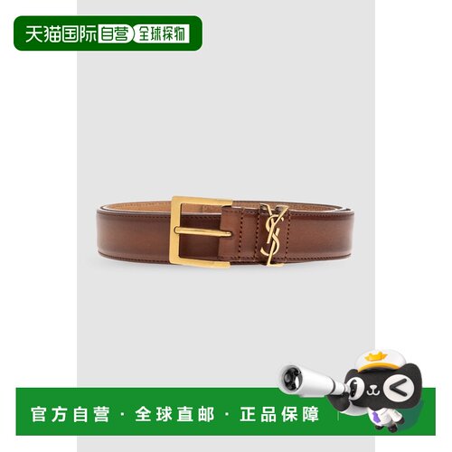 1h可退 香港直邮Saint Laurent 圣罗兰 男士 徽标饰牌腰带 864585