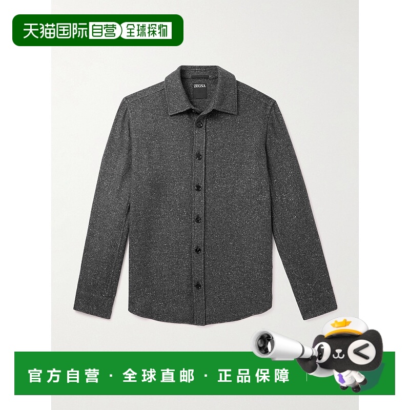 1h可退 香港直邮Zegna 杰尼亚 男士 羊绒真丝混纺衬衫 UGV10A2SOT