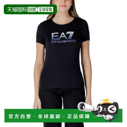 香港直邮EA7 女士T恤 7W000183AF10373UC001 SS2025 黑色 7W00018