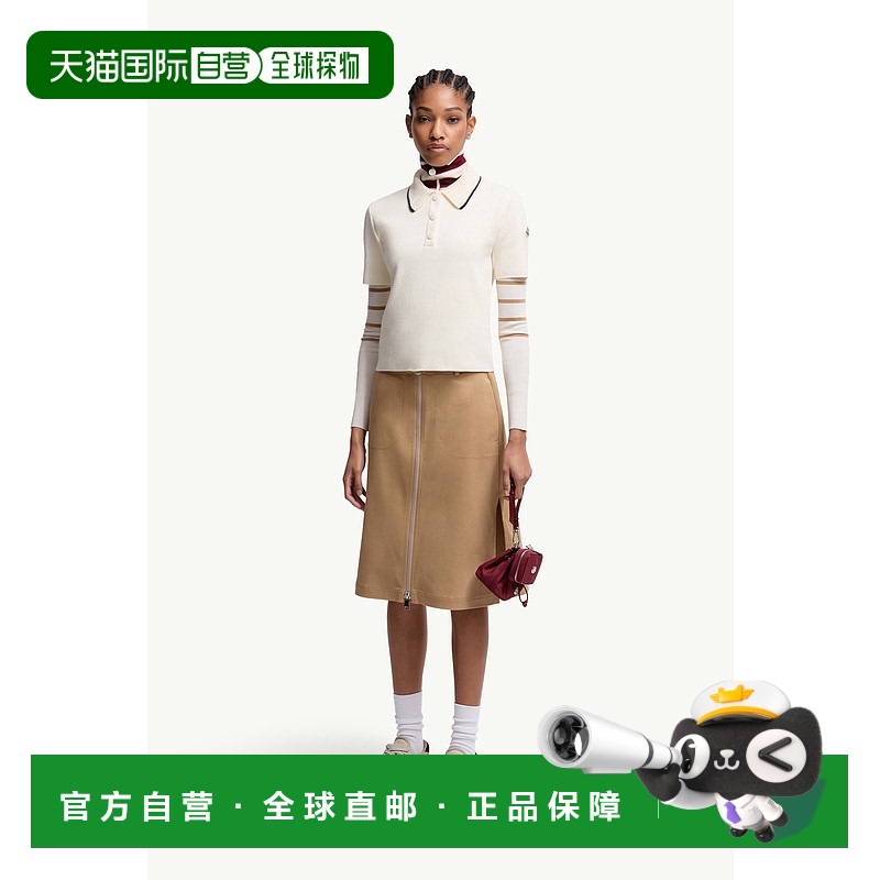 欧洲直邮MONCLER (2025新品) Polo en maille de coton短袖修身