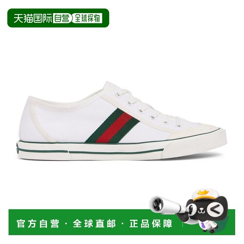 自营欧洲直邮GUCCI古驰 Tennis 1977男士白色帆布运动鞋男鞋