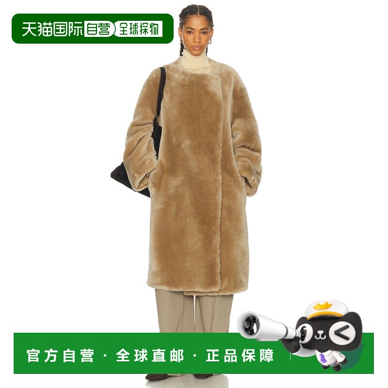 1h可退 美国直邮toteme 女士 无领毛羊皮大衣 254WRO0259LE0165