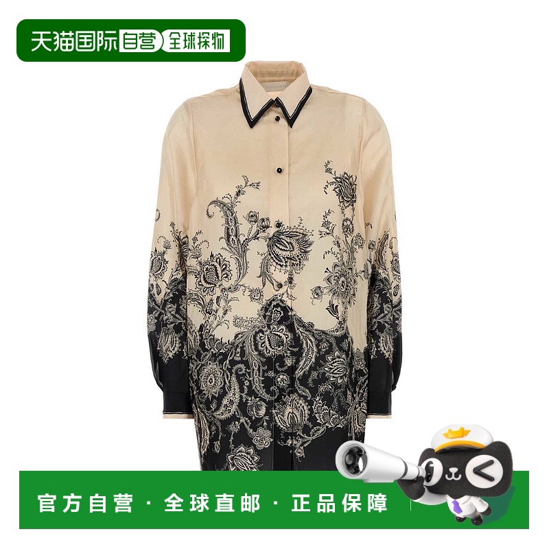 香港直邮ZIMMERMANN 女士 RHIANNON 印花真丝衬衫 9923TSS251CRMB