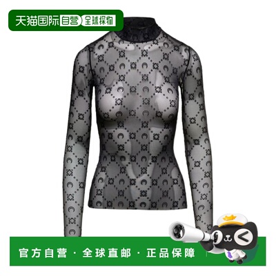 香港直邮Marine Serre 长袖半高领字母罩衫 WTO388ACJER0005