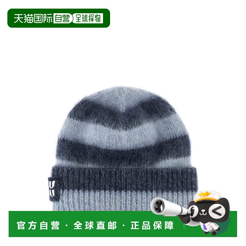 香港直邮Miu Miu 缪缪 女士 標誌貼片條紋針織帽 5HC3782CVE