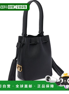 1h可退 香港直邮valentino 华伦天奴 女士 黑色皮革手袋 7W0B0S37