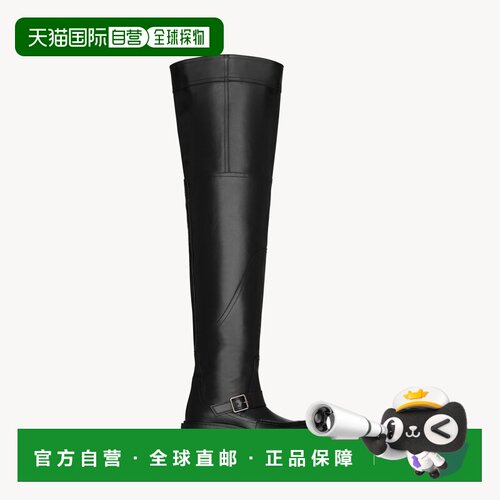 自营欧洲直邮YSL圣罗兰 JOE系列男士黑色小牛皮方头靴子长靴