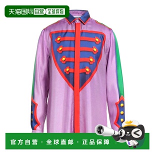 香港直邮Moschino purple紫色 莫斯奇诺 花纹衬衫 舒 男士 1h可退