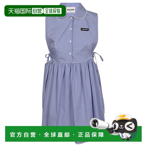 1h可退 香港直邮MIU MIU 女士连衣裙 MF6203187GF0AZ1 CO 蓝色 翻