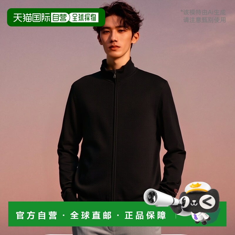 香港直邮Emporio Armani 黑色立领羊毛套衫 8N1MUZ1MJXZ