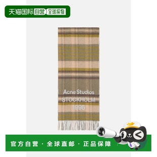 欧洲直邮ACNE (2025新品) Logo格纹围巾 - 大号羊毛配饰