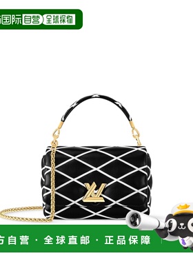 自营欧洲直邮LV路易威登 GO-14女士黑色/白色羔羊皮logo锁扣单肩