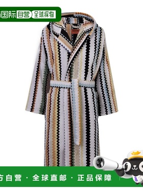 1h可退 香港直邮Missoni 长款棉质毛巾布连帽浴袍 1C3AC99736160