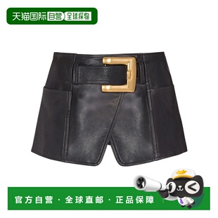 GF1LA600LE04半身裙 系带皮质迷你裙 1h可退 香港直邮Balmain