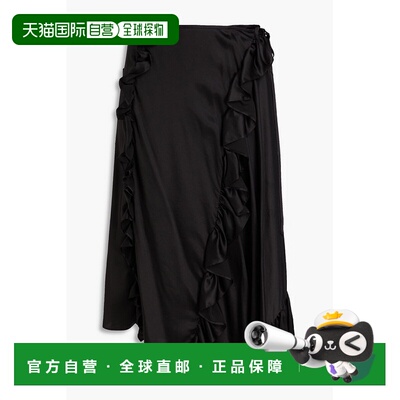 香港直邮Cecilie Bahnsen 女士 Adelina 荷叶边真丝缎裹裙 424RTW