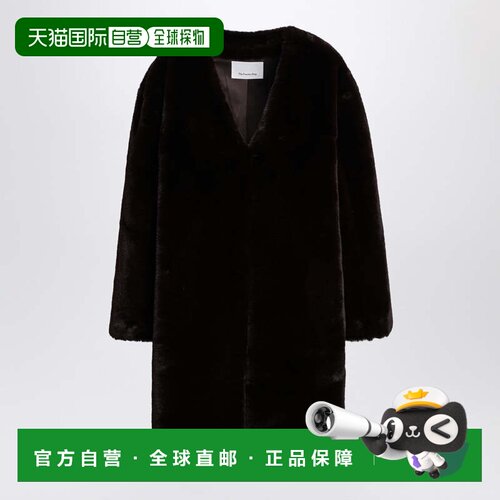 1h可退 香港直邮The Frankie Shop 女士 棕色仿皮草大衣 COFS2113