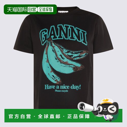 香港直邮GANNI 女士T恤 A1050200252 AW2026 黑色【付后1h可退】