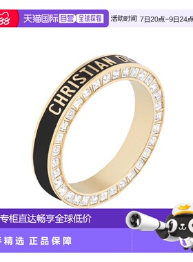 自营1h可退 欧洲直邮DIOR/迪奥 女士金黑混色饰面金属嵌白色水晶