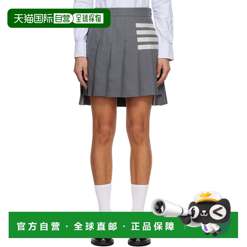 香港直邮Thom Browne 汤姆 布朗 女士 灰色 Plain Weave 4-Bar Pl