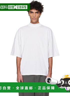 香港直邮Jil Sander 吉尔 桑达 男士 白色 Cotton Mock-Neck T 恤