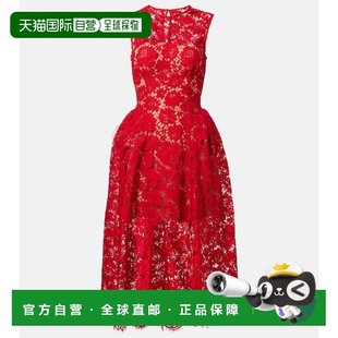 1h可退 香港直邮Self-Portrait 女士 花朵蕾丝酒会礼服 red红色