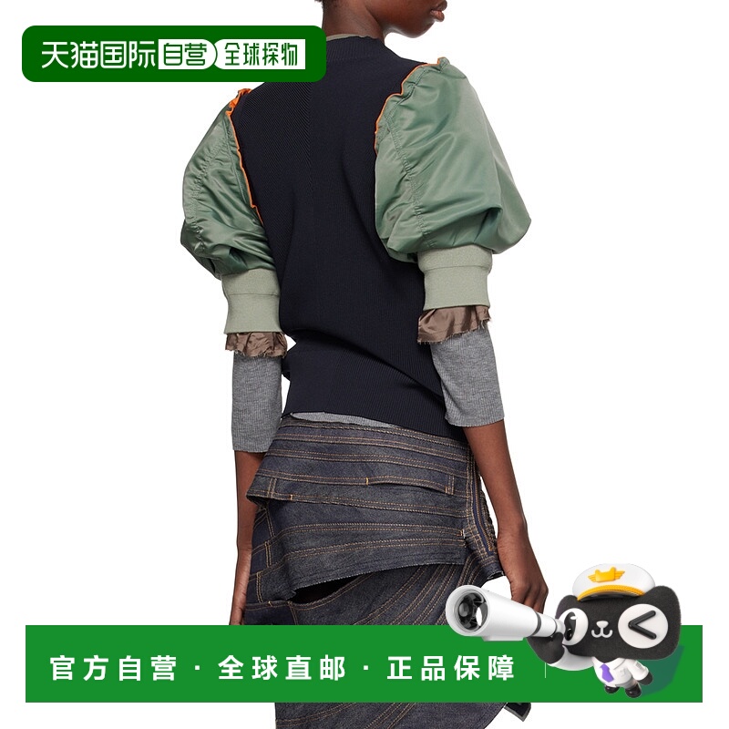 香港直邮Sacai 拼接长袖针织衫 2407384泡泡袖