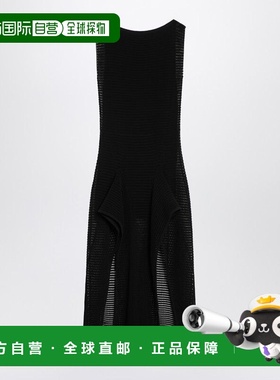 1h可退 香港直邮alaia 女士 RUCHES 黑色针织连衣裙 AA9R2709K074