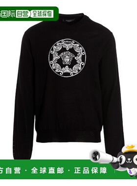 香港直邮Versace logo刺绣羊毛毛衣 10062321A042501B000范思哲