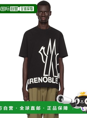 1h可退 香港直邮Moncler Grenoble 盟可睐 男士 黑色 T 恤 J20978