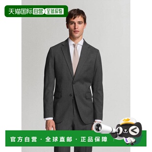 自营欧洲直邮MANGO Tur&iacute;n男士灰色羊毛修身西服西装