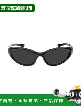 欧洲直邮BALENCIAGA (2025新品) Sporty B 圆形 Afen 太阳镜 黑色