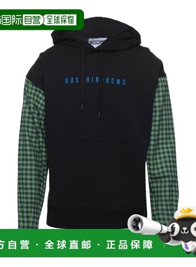 1h可退 香港直邮Moschino 莫斯奇诺 男士 连帽卫衣 black黑色 舒