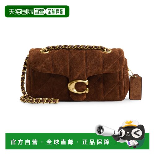 自营欧洲直邮COACH蔻驰 Tabby 20女士暖棕色绒面皮革手提包单肩包