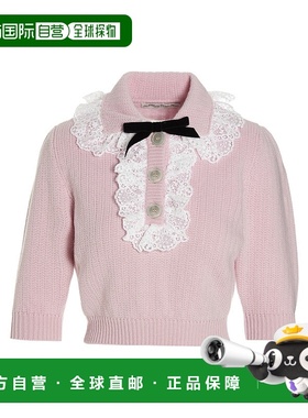 香港直邮Alessandra Rich 短款蕾丝羊毛毛衣 FAB3100K3764