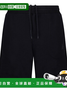 1h可退 香港直邮GOLDEN GOOSE 男士 CLOTHING 黑色棉质短裤 GMP00