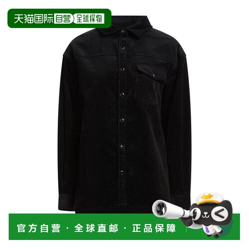 1h可退 香港直邮ANINE BING 女士 Blouses 纯色衬衫 black黑色 舒