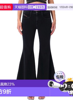 1h可退 香港直邮Diesel 迪赛 女士 1970 D-Bleess 黑色低腰喇叭牛