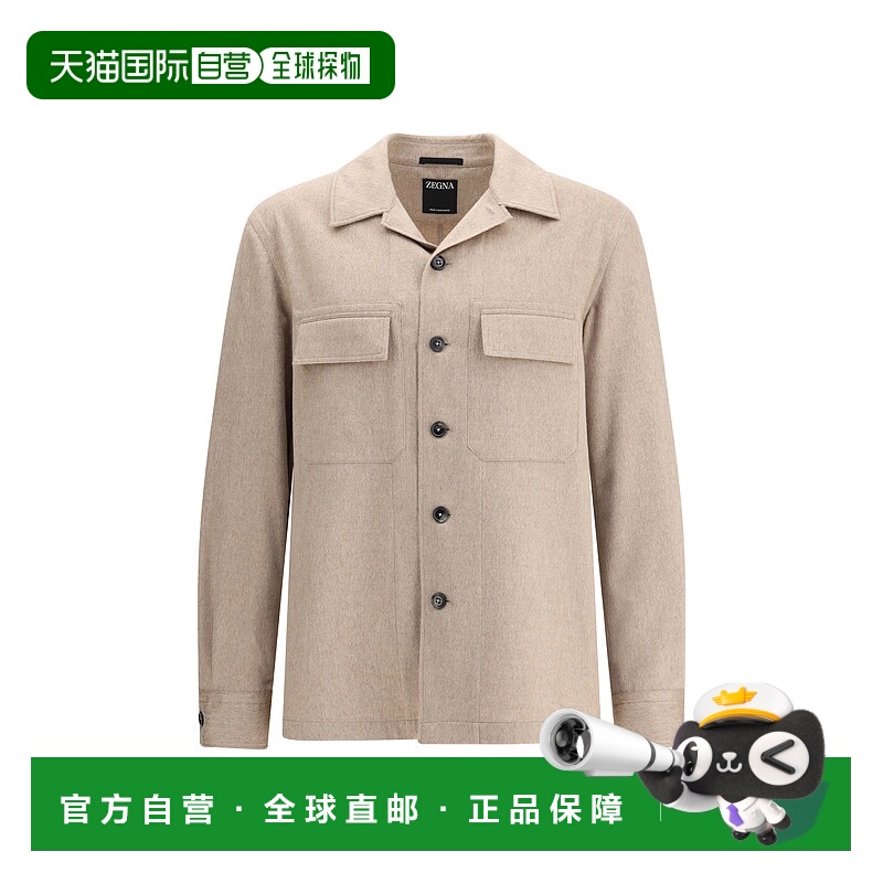 1h可退 香港直邮Zegna 杰尼亚 男士 羊绒衬衫式衬衫 UGV46A2SOT6B