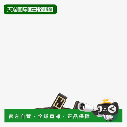 自营欧洲直邮Fendi芬迪 Feel女士棕色FF提花黑色皮革凉鞋