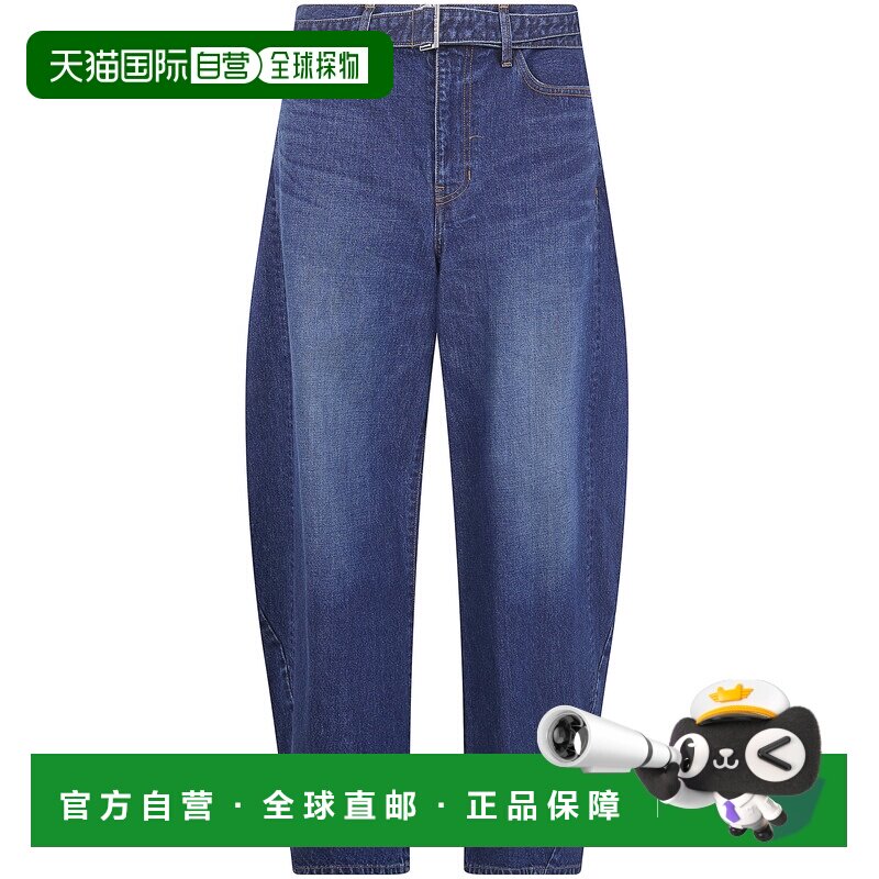 1h可退 香港直邮SACAI 男士牛仔裤 2603930M401 SS2026 蓝色 腰带