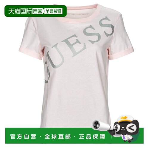 欧洲直邮Guess 女衣服 短袖T恤衫 玫瑰色 春夏 SS CN BENITA TEE