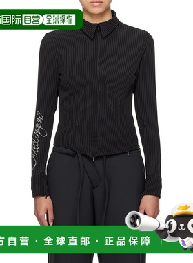 香港直邮Ottolinger 条纹拉链衬衫 1103003BlackPinstripe